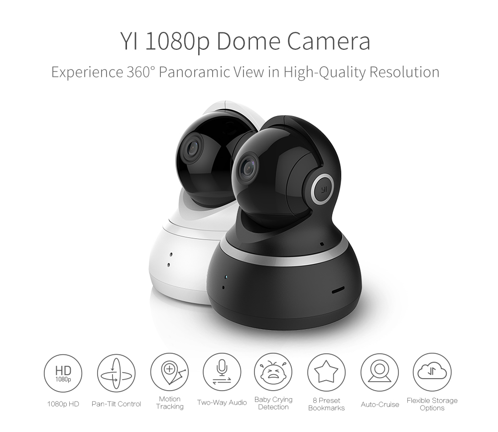 YI-1080P-Mái vòm-Camera-Trắng