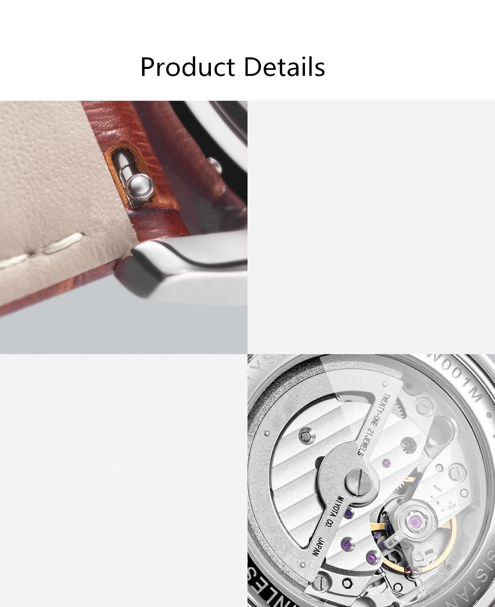 Đồng hồ đeo tay nam Xiaomi TwentySeventeen 5ATM với bề mặt Sapphire và dây đeo bằng da - Đen