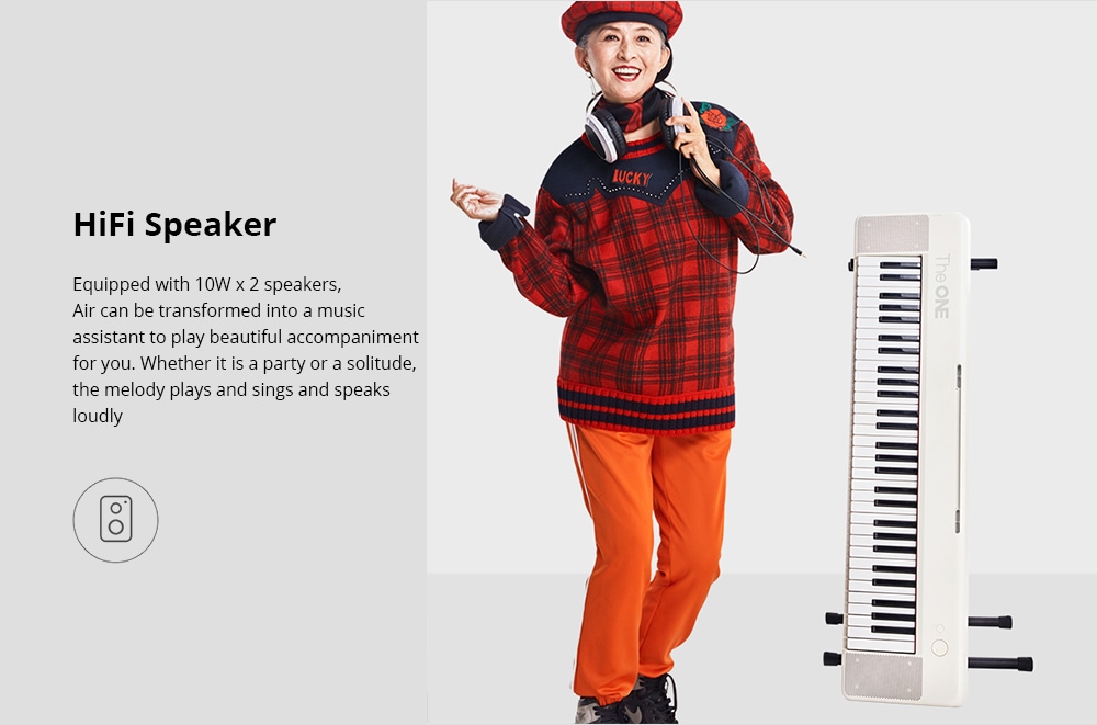 TheONE Keyboard Air 61 Key Ultra-thin and Portable Electronic Organ Bluetooth Connection from Xiaomi youpin- Black
